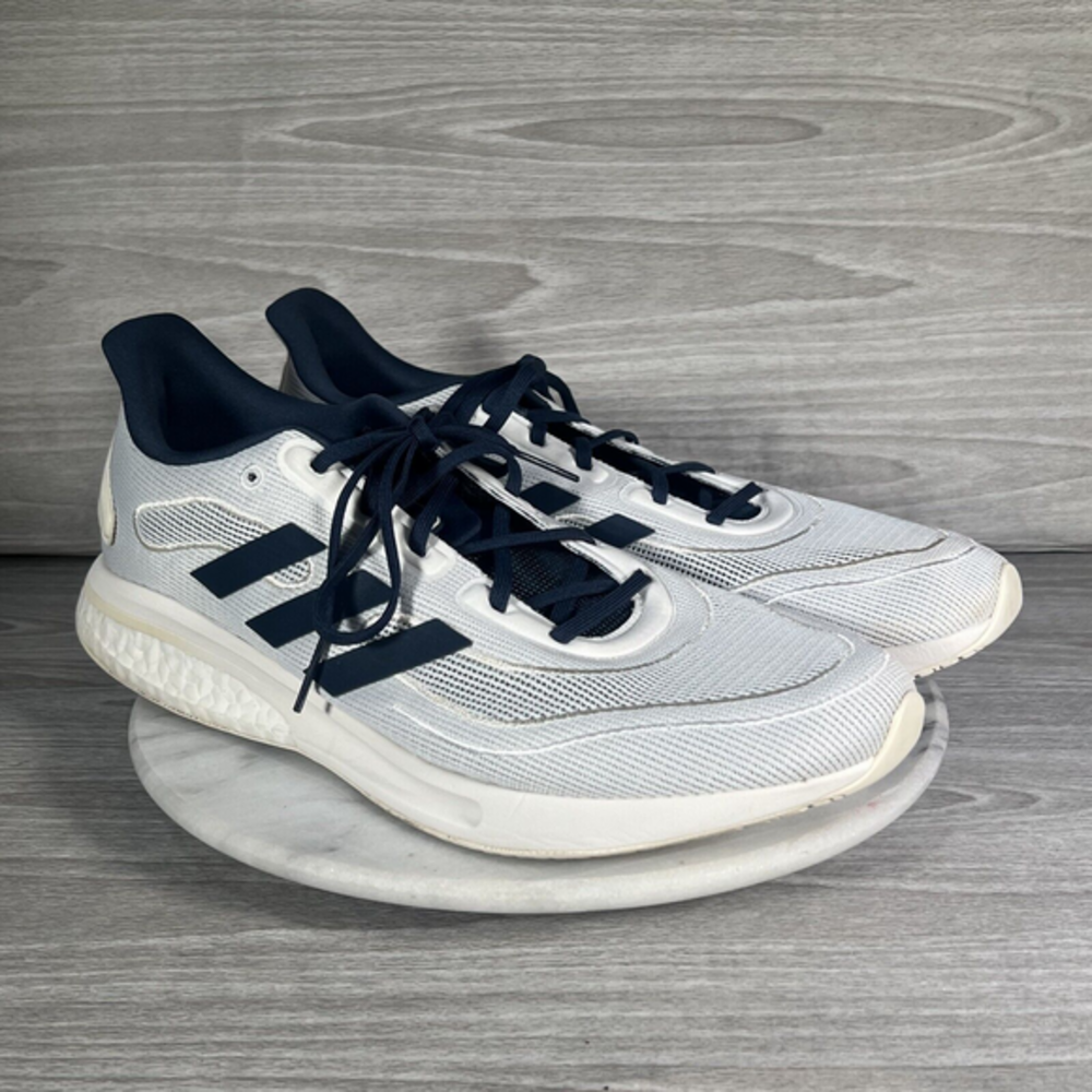Adidas Supernova Mens 13 Running Shoes White Navy Athletic FX6822 Boost Bounce